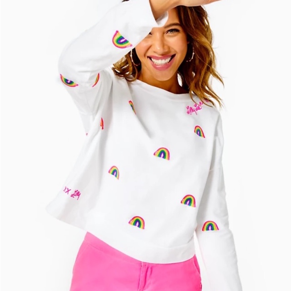 Lilly Pulitzer Rainbow Sweatshirt -Size L